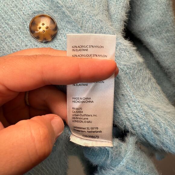 Urban Outfitters Women's Cropped Thea Cardigan Sweater Top Blue Size X-Small - Picture 5 of 7